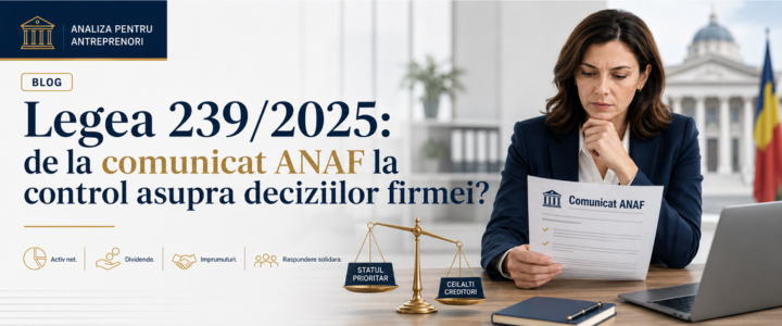 Legea 239/2025: protectie a creditorilor sau control indirect asupra firmelor mici?